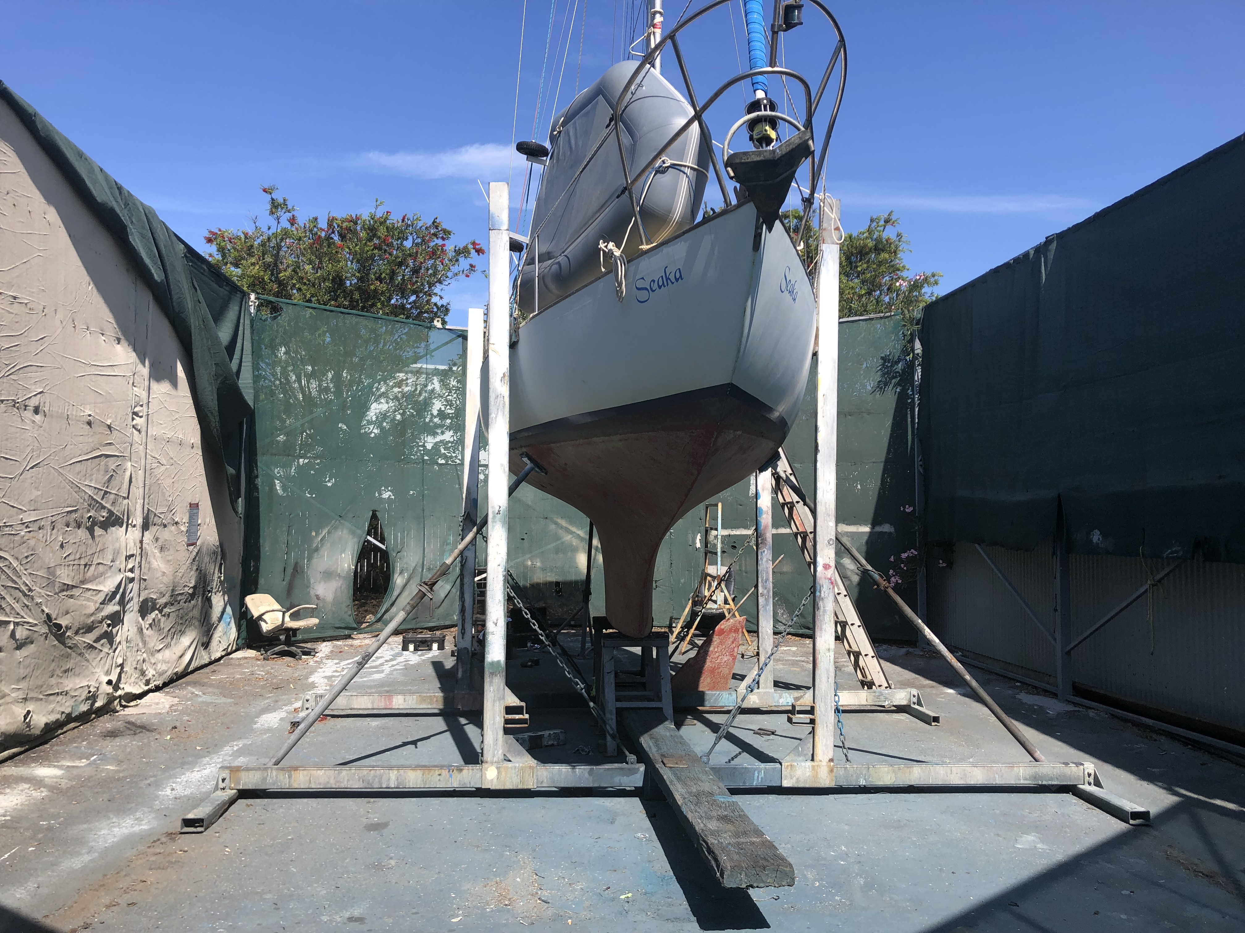 On the Hard at Lawrie's Boat Yard..JPG